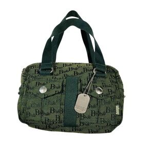 Vintage Y2K Bongo Logo Green Mini Satchel Cargo Pocket Shoulder Bag